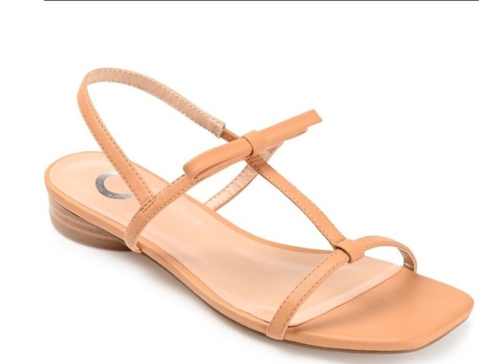 Journee Collection Zaidda Tan Slingback Block Heel Sandals Women Size 9